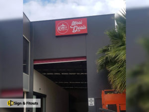 light box sign, illuminated sign, building sign