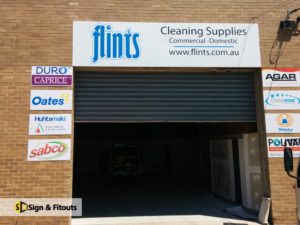 factory sign, building sign, panel signage