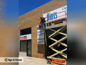 factory sign, panel sign installation, building sign