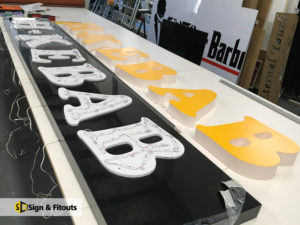 Illuminated sign fabrication, 3D sign