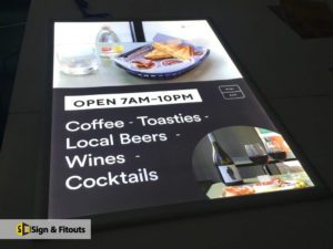 light box sign, illuminated sign