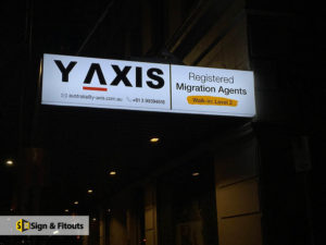 light box sign, illuminated sign, building sign