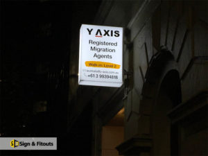 light box sign, illuminated sign, building sign