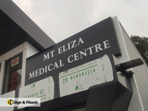 push through letter sign, 3D sign, Illuminated signage