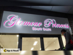 push through letter sign, 3D illuminated sign, shop signage