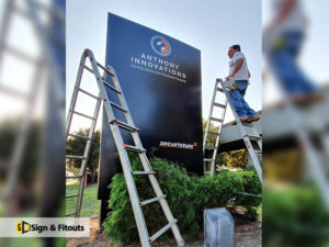 pylon sign, sign installation