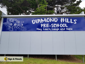 Panel sign, Business sign, school sign