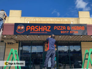 shop sign, sign installation, 3D illuminated sign