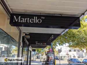 under awning sign, light box sign