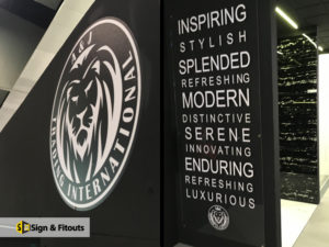 Vinyl sign writing, wall sign