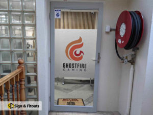 Window frosting, privacy window film, window sign