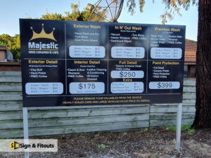 Yard sign, menu sign