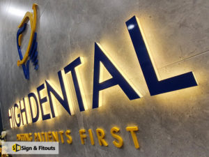 Backlit sign, 3D sign, Reception signage