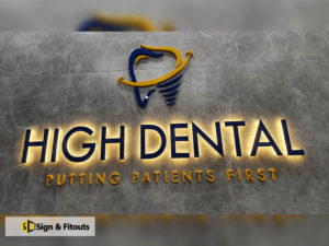 3D illuminated sign, reception sign, Backlit signage