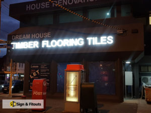 3D illuminated sign, Shop signage, Fabricated sign