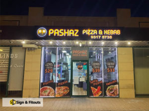 Illuminated sign, 3D letter sign, window sign