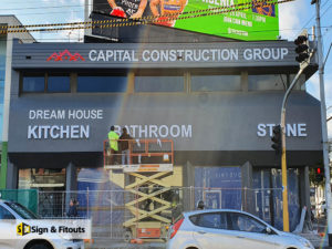 3D sign, Building sign, sign installation