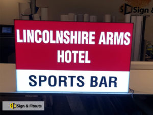 light box sign, illuminated sign, Business sign