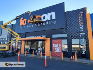 3d Sign, Fabricated sign installation, Shop sign