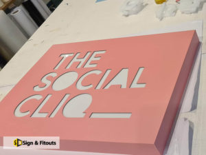 sign fabrication, push through letter sign, Signage design