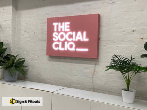 push through letter sign, Illuminated sign, Office signage