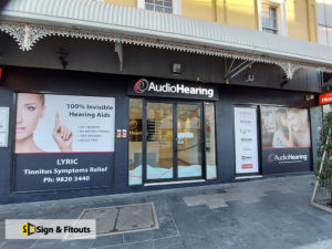 window sign, shop sign, push through letter sign