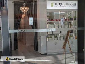 Window frosting, privacy window film, window sign