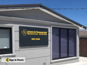 push through letter sign, 3D sign, Illuminated signage