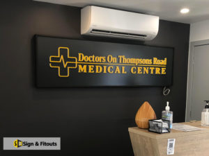 3D sign, illuminated signage, Reception sign