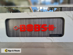 3D sign, Acrylic signage, front counter sign