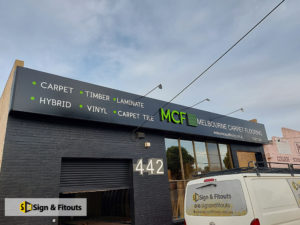 3D sign, fabricated sign, illuminated sign, Building sign