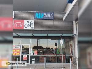 Panel sign, Business sign, building signage