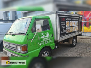 vehicle sign, truck sticker sign, vehicle graphic signage