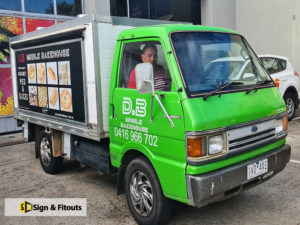 vehicle sign, truck sticker sign, vehicle graphic signage