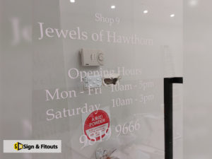 vinyl lettering, window sign, window graphics