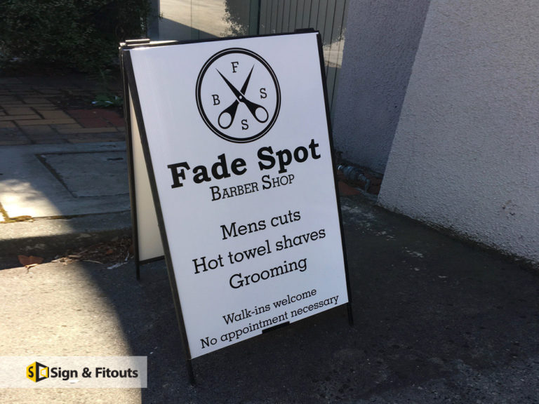 A-Frame signs, sandwich board, sidewalk A-board sign
