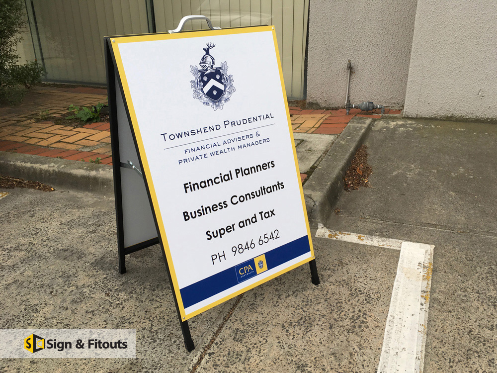 A-Frame signs, sandwich board, sidewalk A-board sign