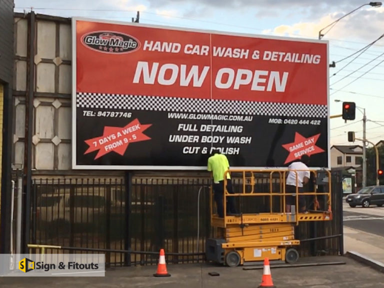 Billboard signs, sign installation