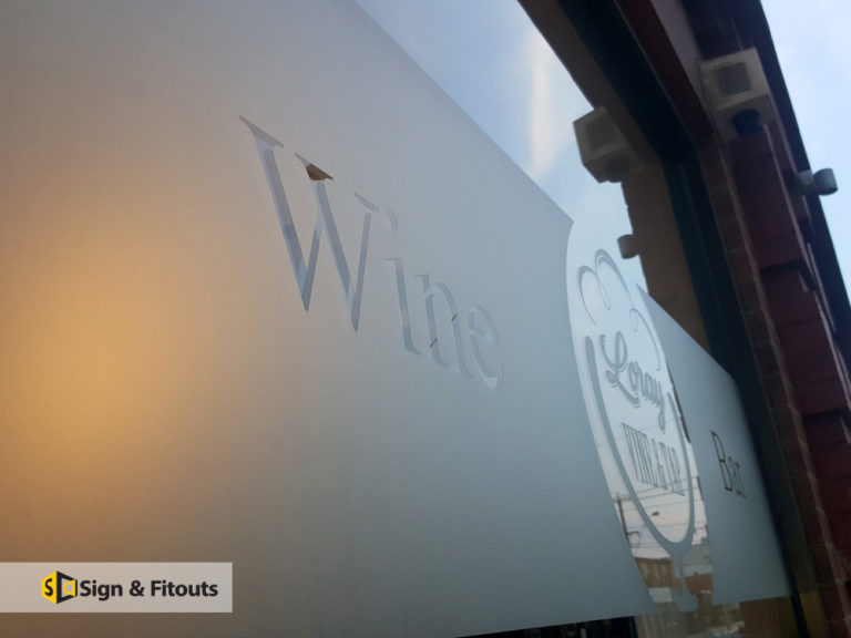 Window frosting, privacy window film, window sign