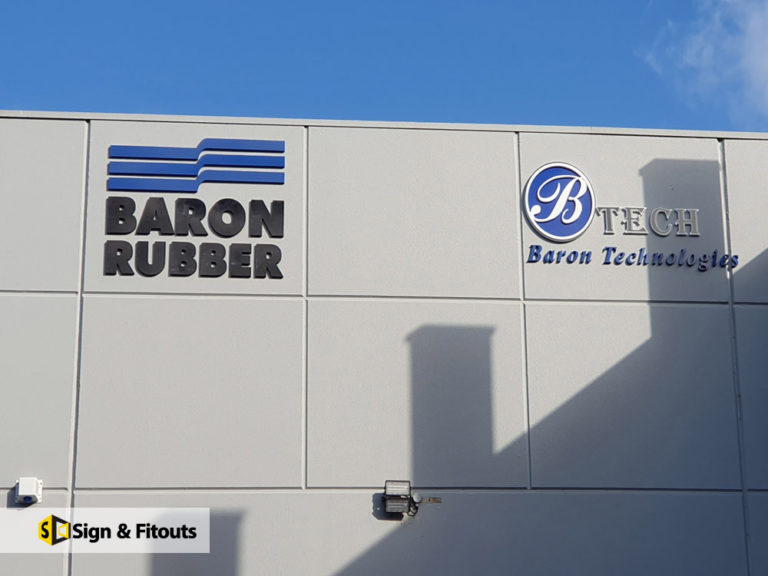 Building signage, Fabricated sign, 3D sign