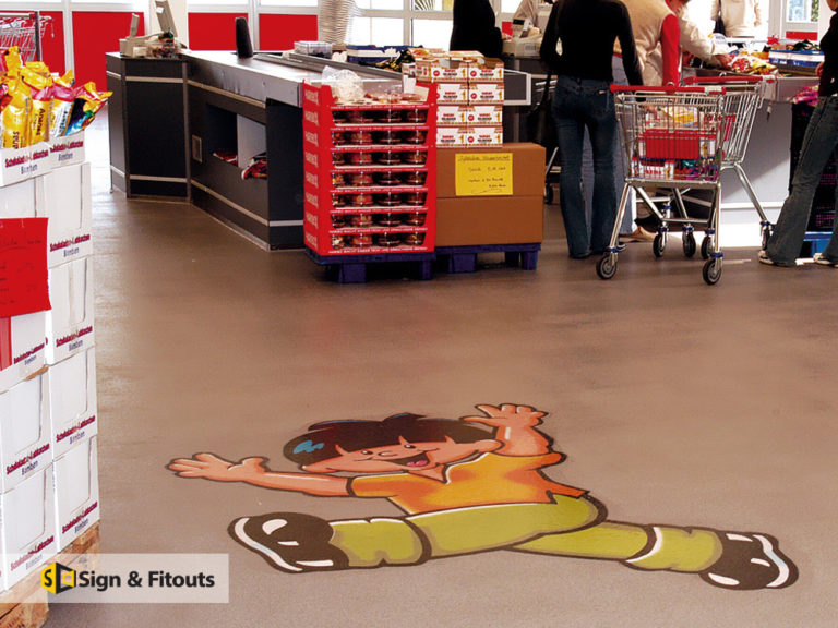 Floor decals, floor graphics, flor stickers