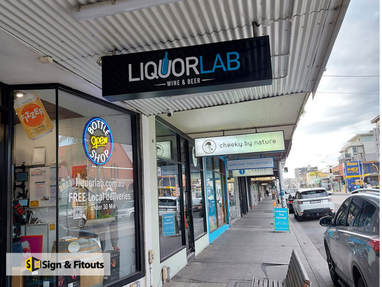 under awning sign, light box sign, Business sign, shop signage