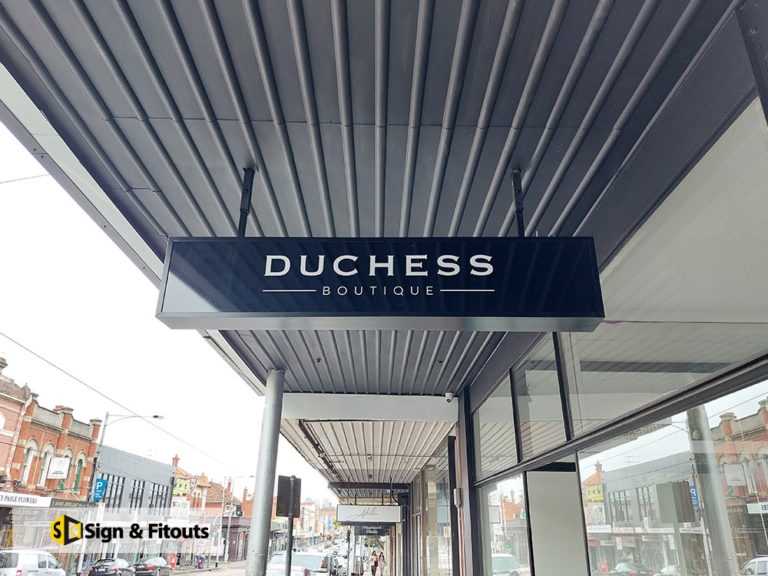 under awning sign, light box sign, Business sign
