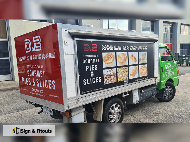 vehicle sign, truck sticker sign, vehicle graphic signage