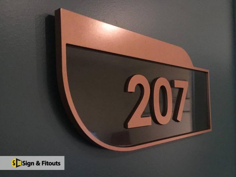 3D sign, Acrylic signage, Door number sign
